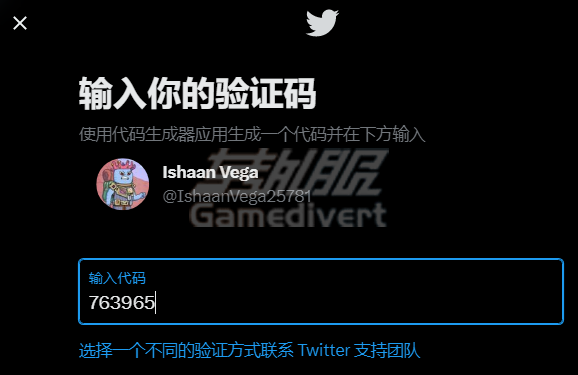 当您尝试登录 Twitter 时，身份验证应用程序会生成一个随机的、一次性的验证码.png